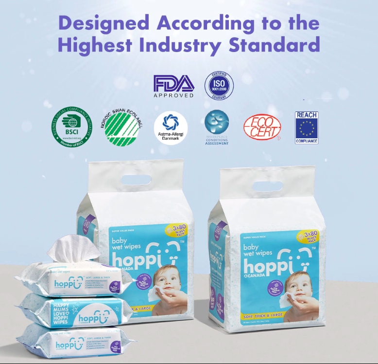 hoppi baby natural wet wipes tissue 宝宝安全湿巾 tisu basah
